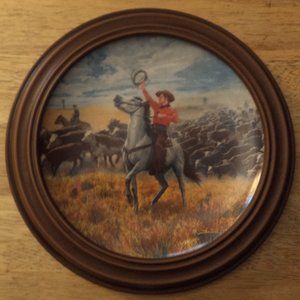 Framed Knowles 1986 Collector's Plate "Oklahoma"